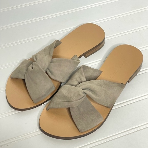 Banana Republic Suede Knot Front Slides Sz 6 641 - Picture 2 of 8
